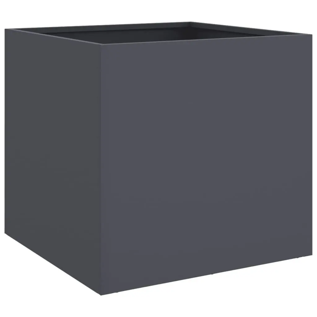 Raised Bed Planter Boxes 2 Pcs Anthracite Garden Outdoor Flower Pot Steel Frame