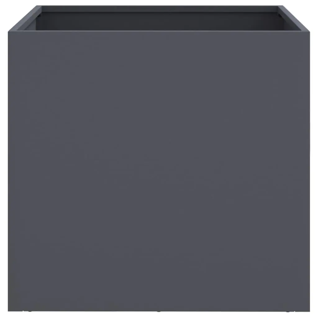 Raised Bed Planter Boxes 2 Pcs Anthracite Garden Outdoor Flower Pot Steel Frame