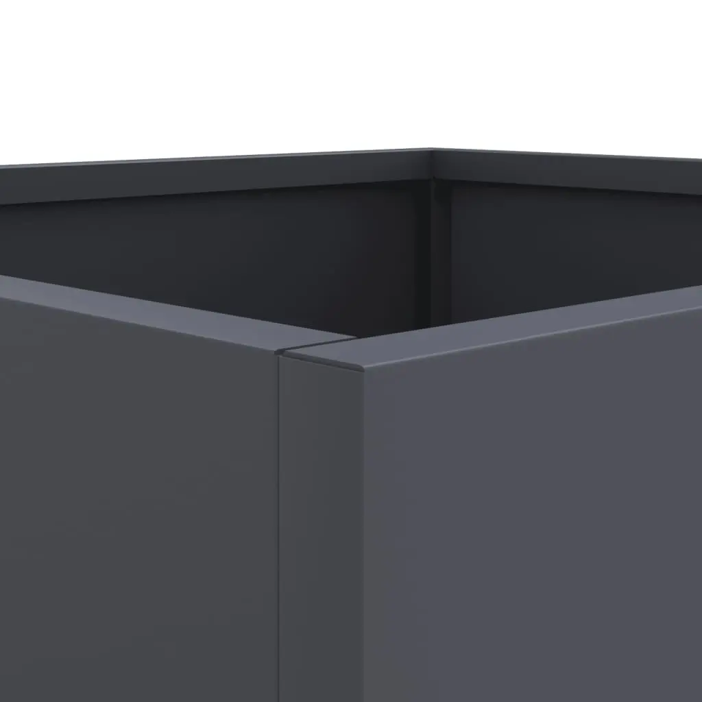 Raised Bed Planter Boxes 2 Pcs Anthracite Garden Outdoor Flower Pot Steel Frame