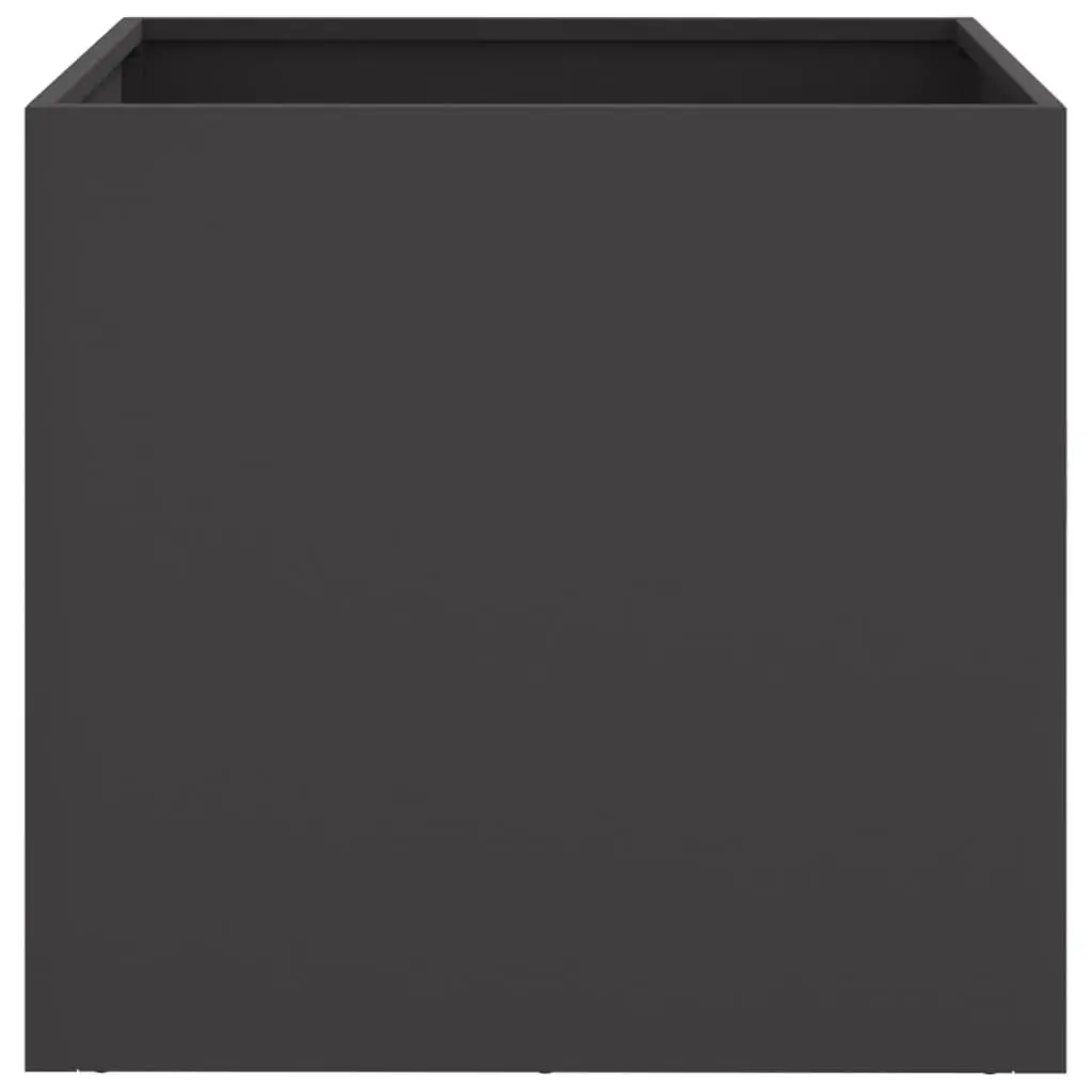 Steel Planters 2 pcs Black Outdoor Garden Flower Box Raised Bed Decor 49x47x46cm