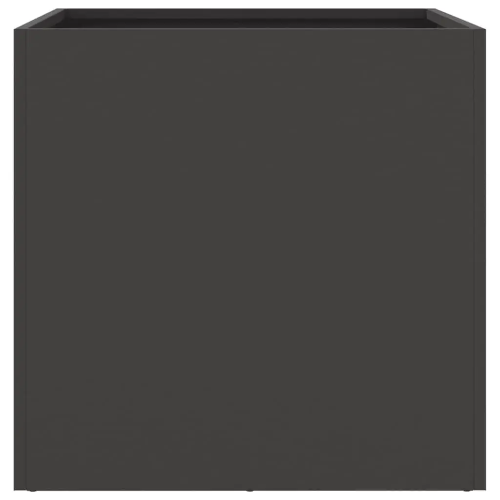 Steel Planters 2 pcs Black Outdoor Garden Flower Box Raised Bed Decor 49x47x46cm