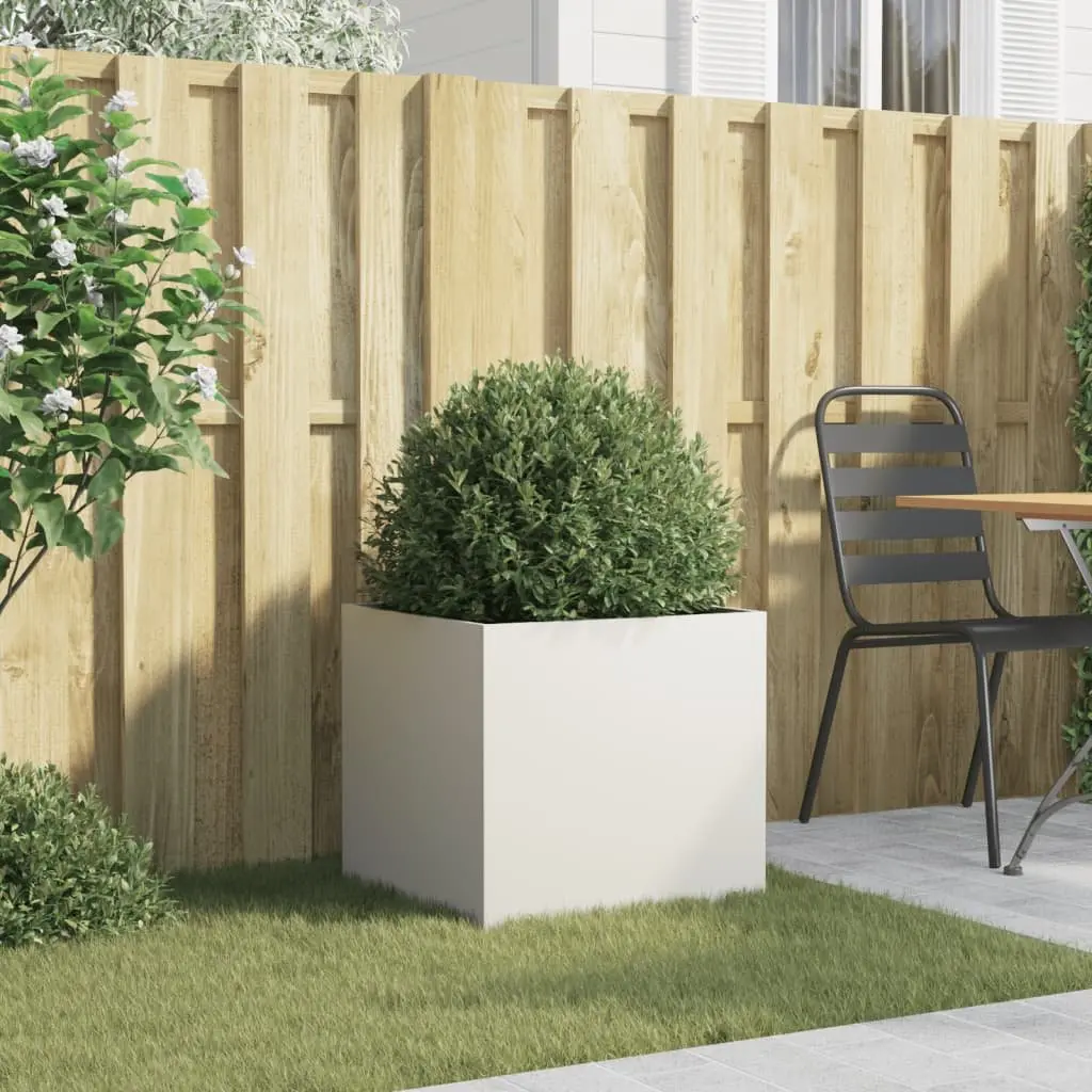 Raised Garden Planter Cold-rolled Steel 49L x 47W x 46H cm White
