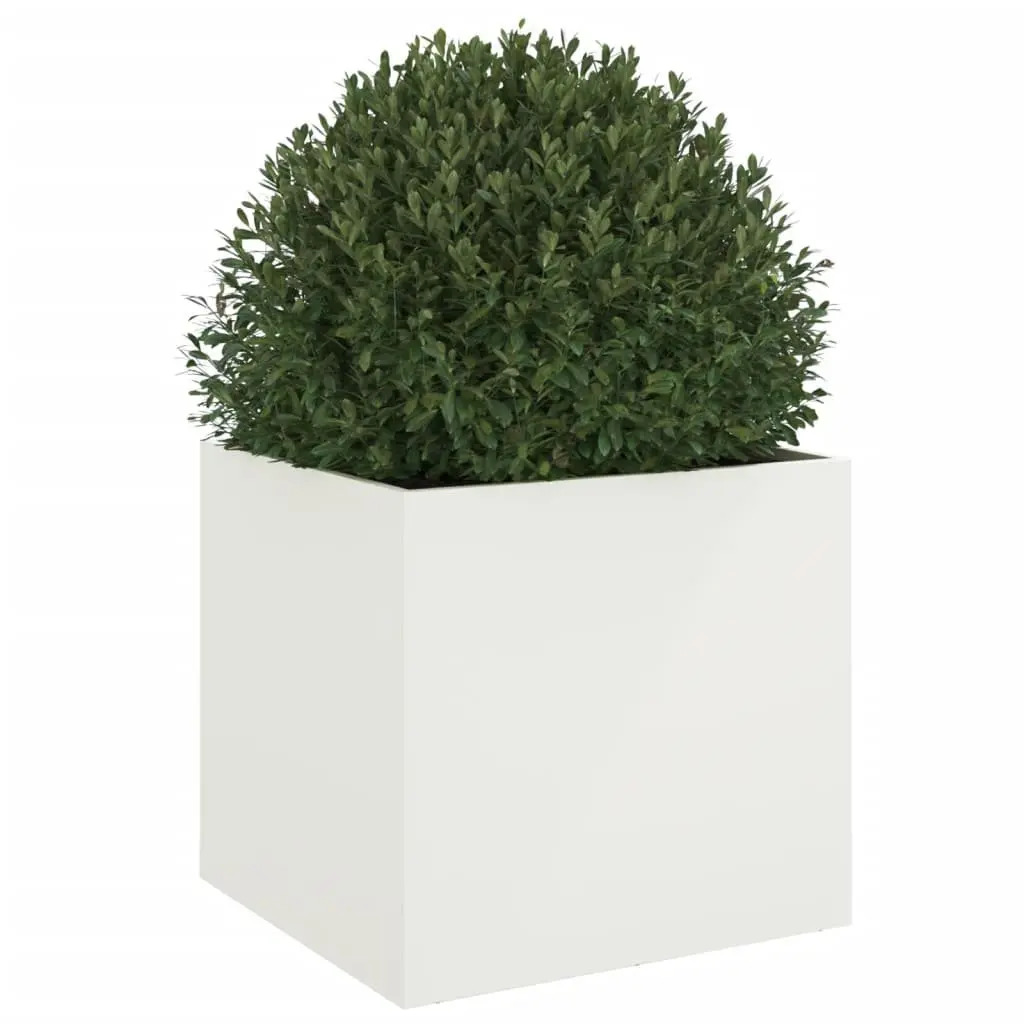 Raised Garden Planter Cold-rolled Steel 49L x 47W x 46H cm White