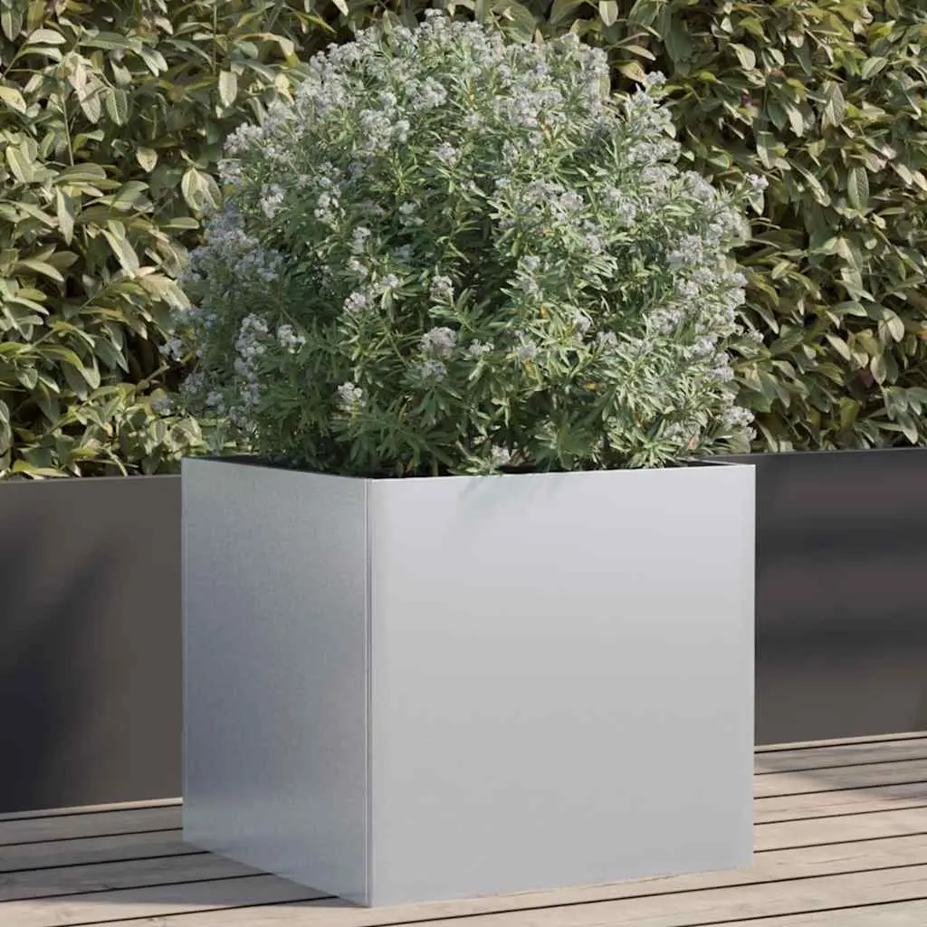 Galvanised Steel Planter Box 49x47x46cm Silver