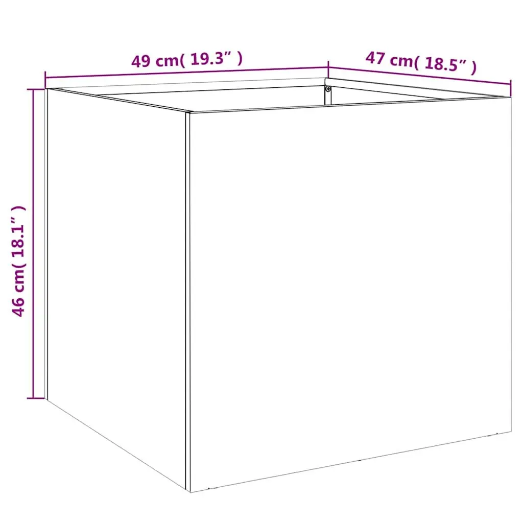 Galvanised Steel Planter Box 49x47x46cm Silver