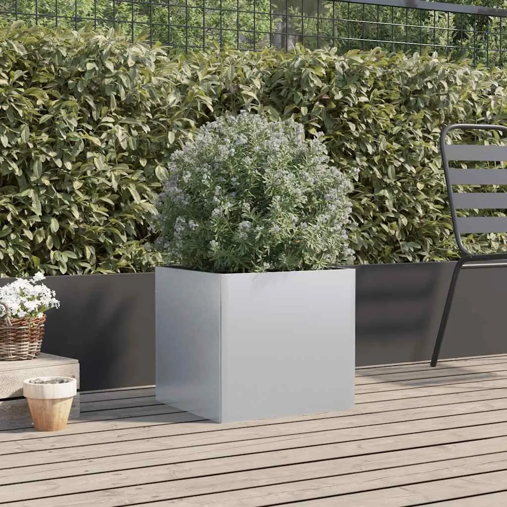 Galvanised Steel Planter Box 49x47x46cm Silver