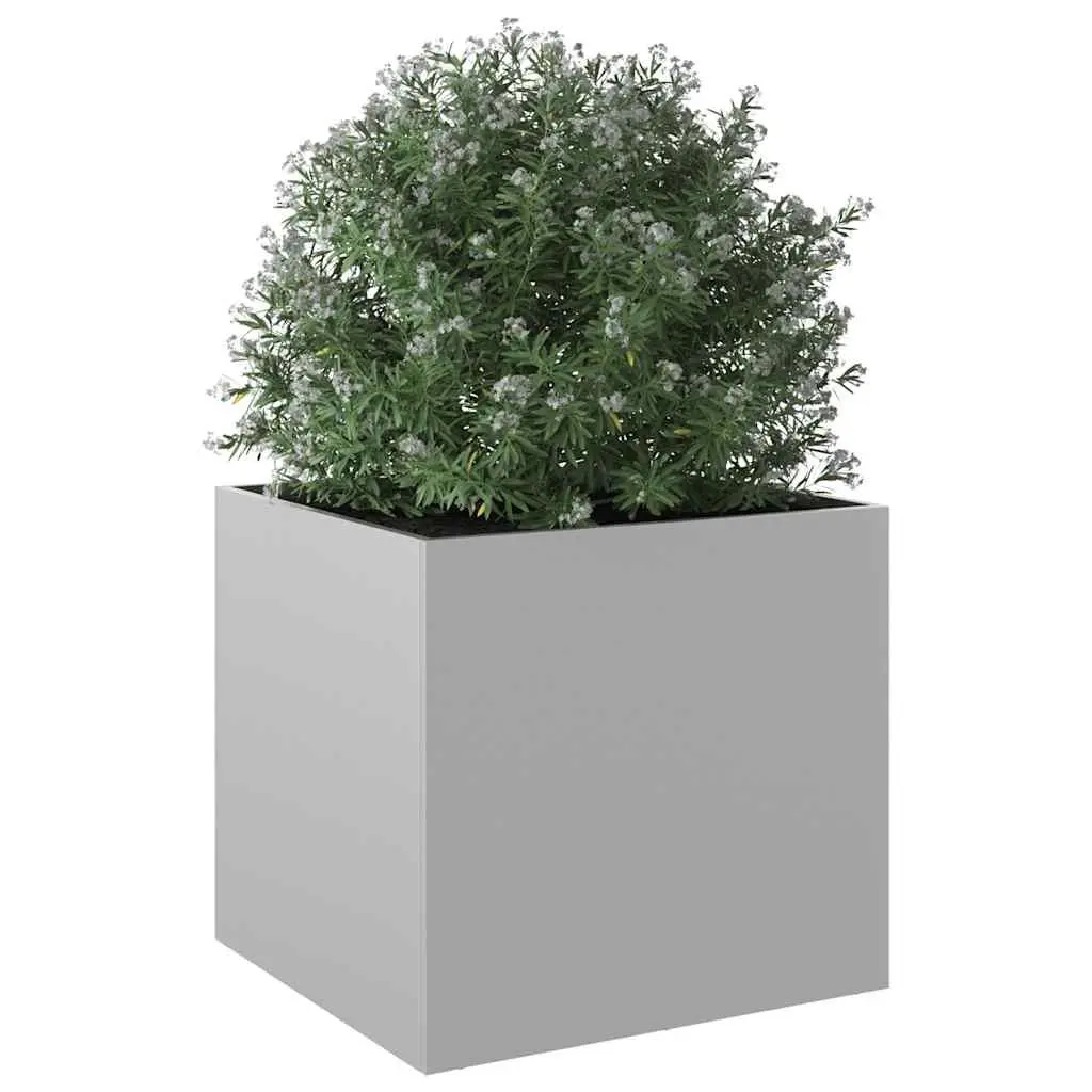 Galvanised Steel Planter Box 49x47x46cm Silver