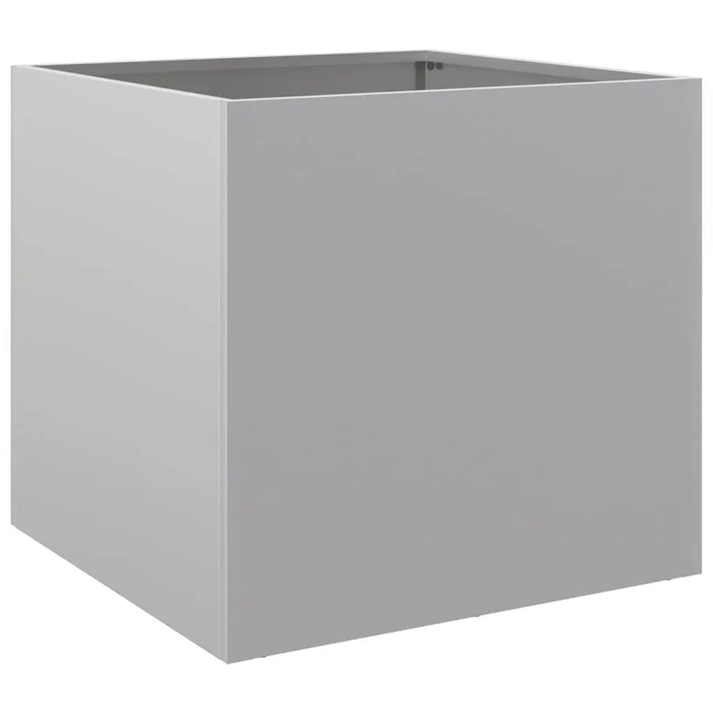 Garden Planters Galvanised Steel 49x47x46 cm Silver 2 Piece