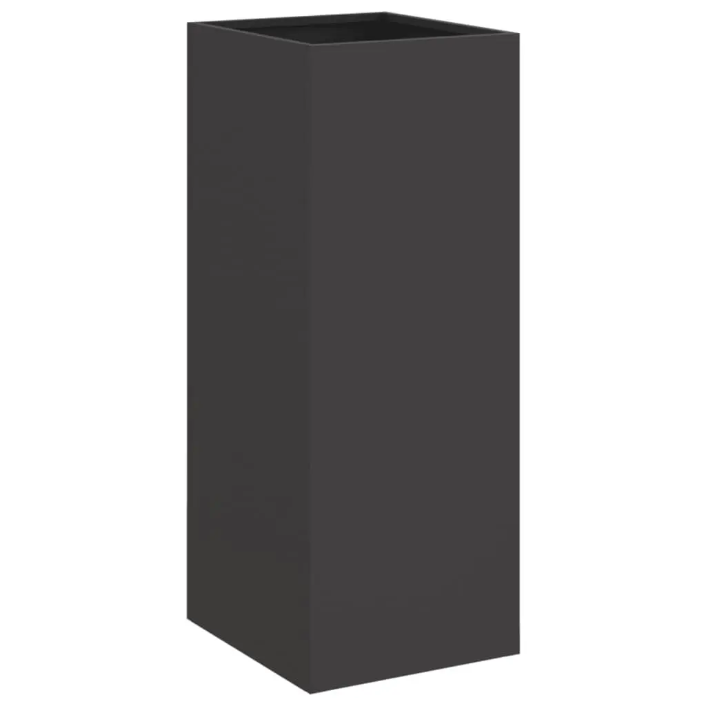 Steel Planter Black 32 x 29 x 75 cm Outdoor Patio Balcony Flower Box