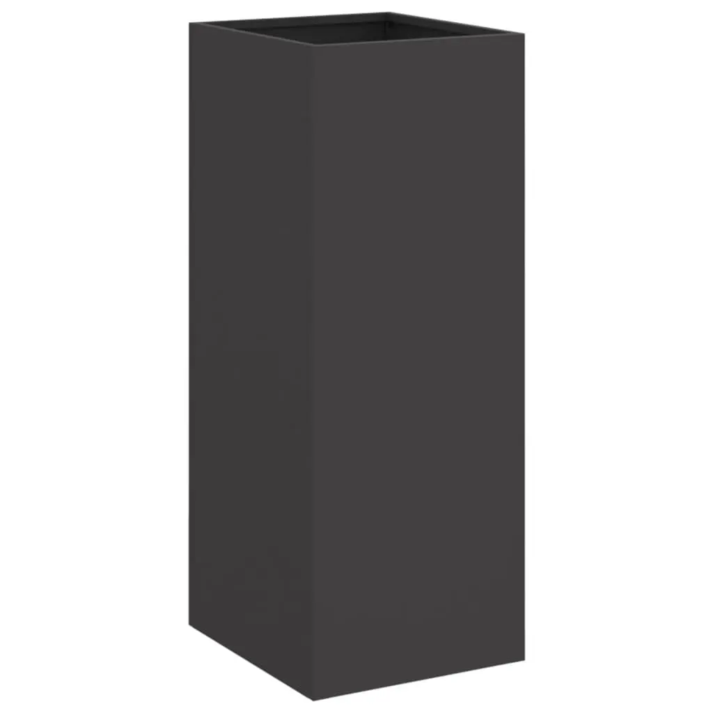 Steel Planter Black 32 x 29 x 75 cm Outdoor Patio Balcony Flower Box