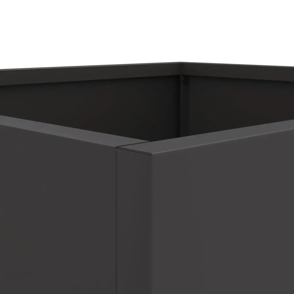 Steel Planter Black 32 x 29 x 75 cm Outdoor Patio Balcony Flower Box