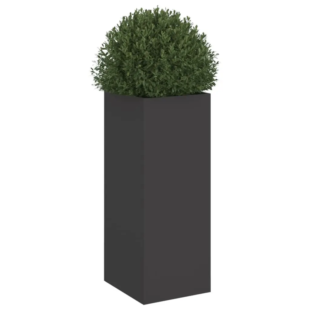 Steel Planter Black 32 x 29 x 75 cm Outdoor Patio Balcony Flower Box