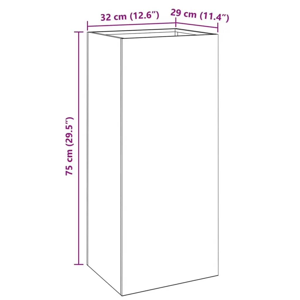 Anthracite Steel Planter for Outdoor Spaces