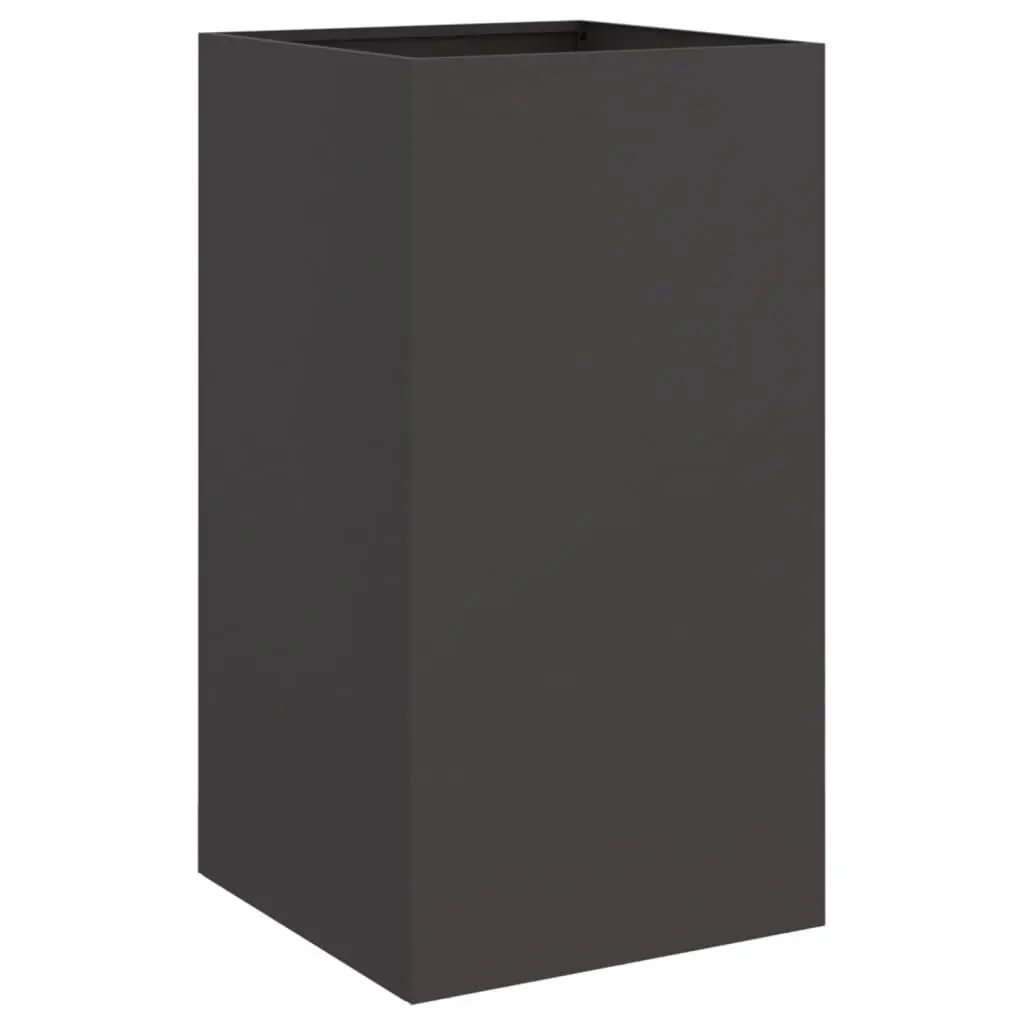 Steel Planter Black 42 x 38 x 75 cm Outdoor Decorative Flower Box