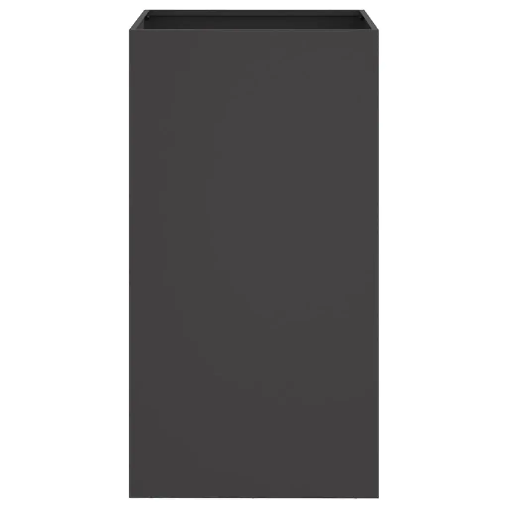 Steel Planter Black 42 x 38 x 75 cm Outdoor Decorative Flower Box