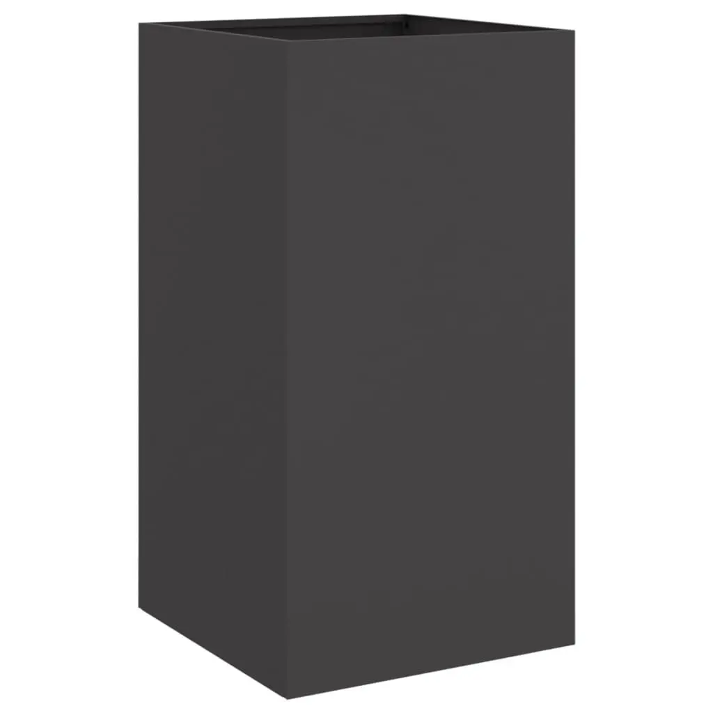 Steel Planter Black 42 x 38 x 75 cm Outdoor Decorative Flower Box