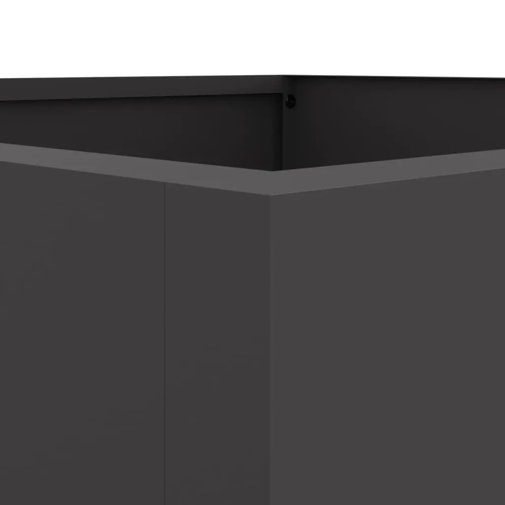 Steel Planter Black 42 x 38 x 75 cm Outdoor Decorative Flower Box