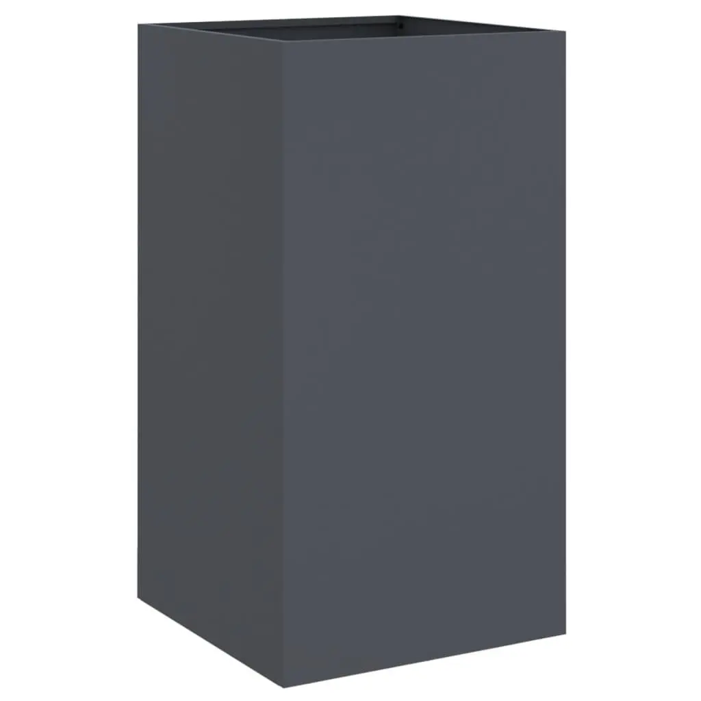 Anthracite Steel Planter for Outdoor Spaces 42x38x75cm