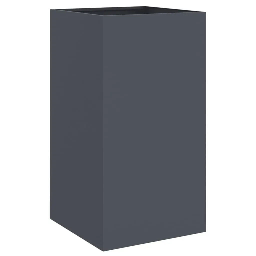 Anthracite Steel Planter for Outdoor Spaces 42x38x75cm