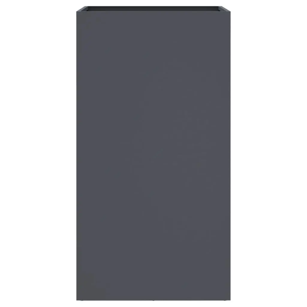 Anthracite Steel Planter for Outdoor Spaces 42x38x75cm