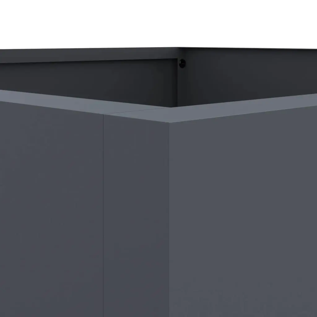 Anthracite Steel Planter for Outdoor Spaces 42x38x75cm