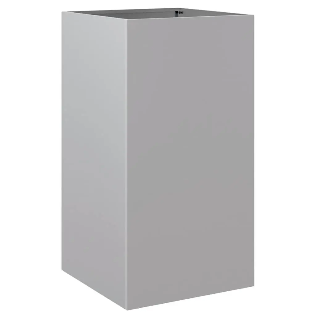Galvanised Steel Planter Silver 42x38x75 cm