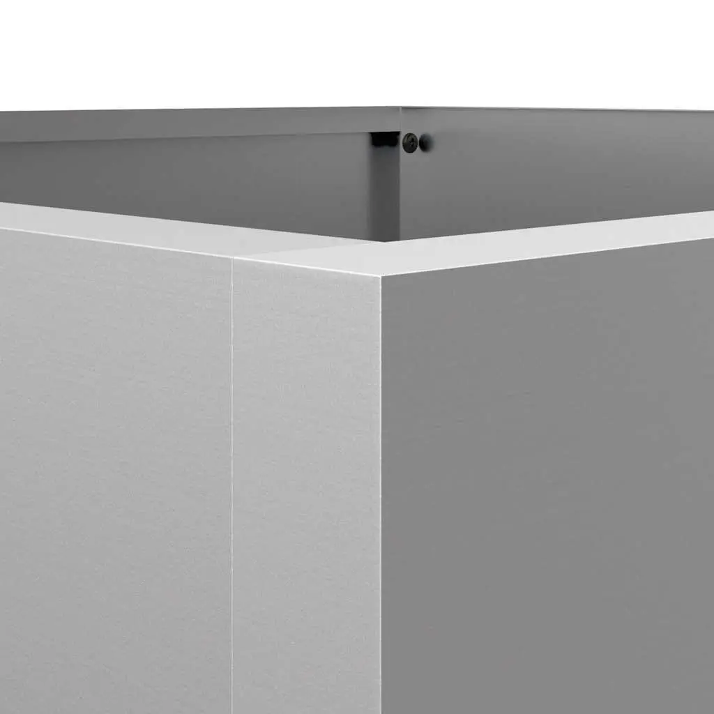 Galvanised Steel Planter Silver 42x38x75 cm