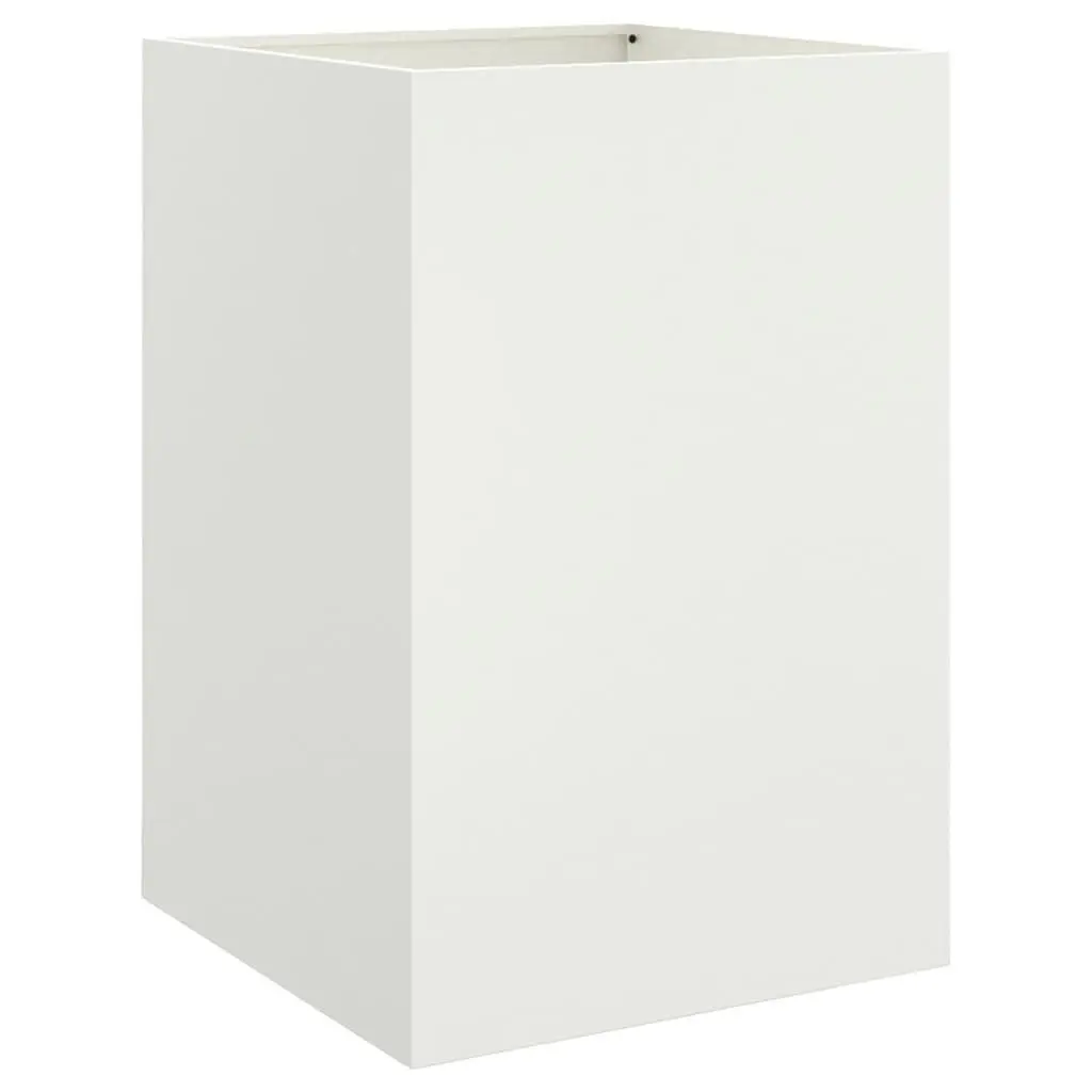 Steel Planter Box White 52W x 48D x 75H cm Outdoor Indoor Garden Decorative Pot