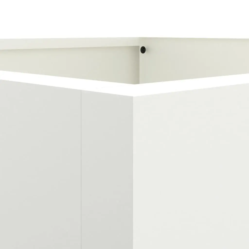 Steel Planter Box White 52W x 48D x 75H cm Outdoor Indoor Garden Decorative Pot