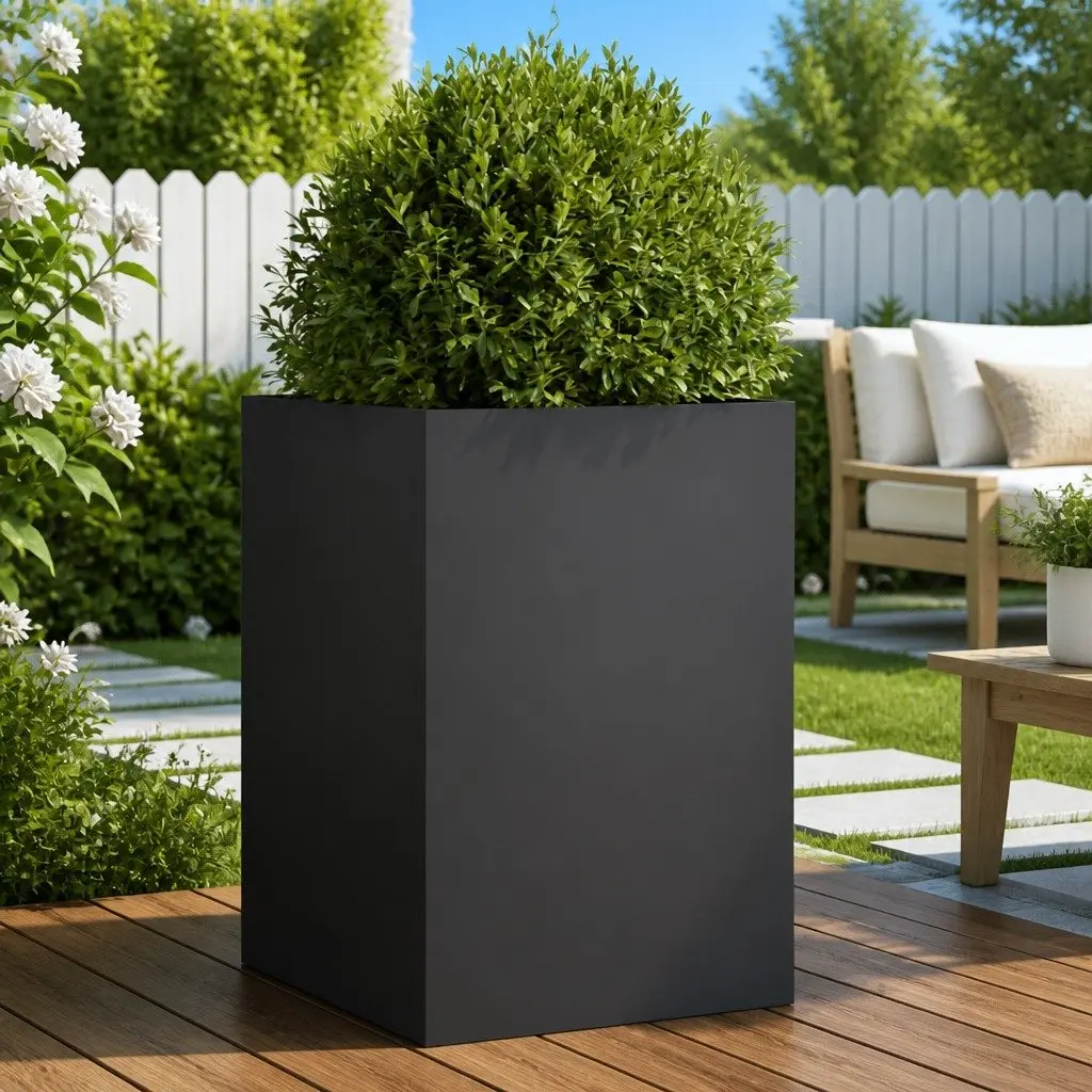 Planter Box Cold-rolled Steel 52x48x75cm Anthracite