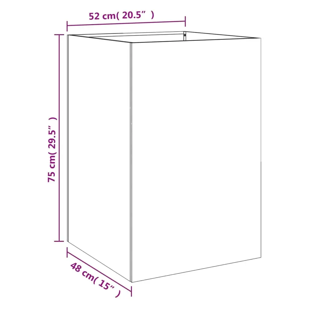 Planter Box Cold-rolled Steel 52x48x75cm Anthracite