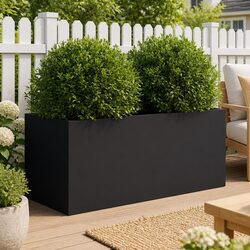 Durable Black Steel Planter Box for Outdoor Spaces