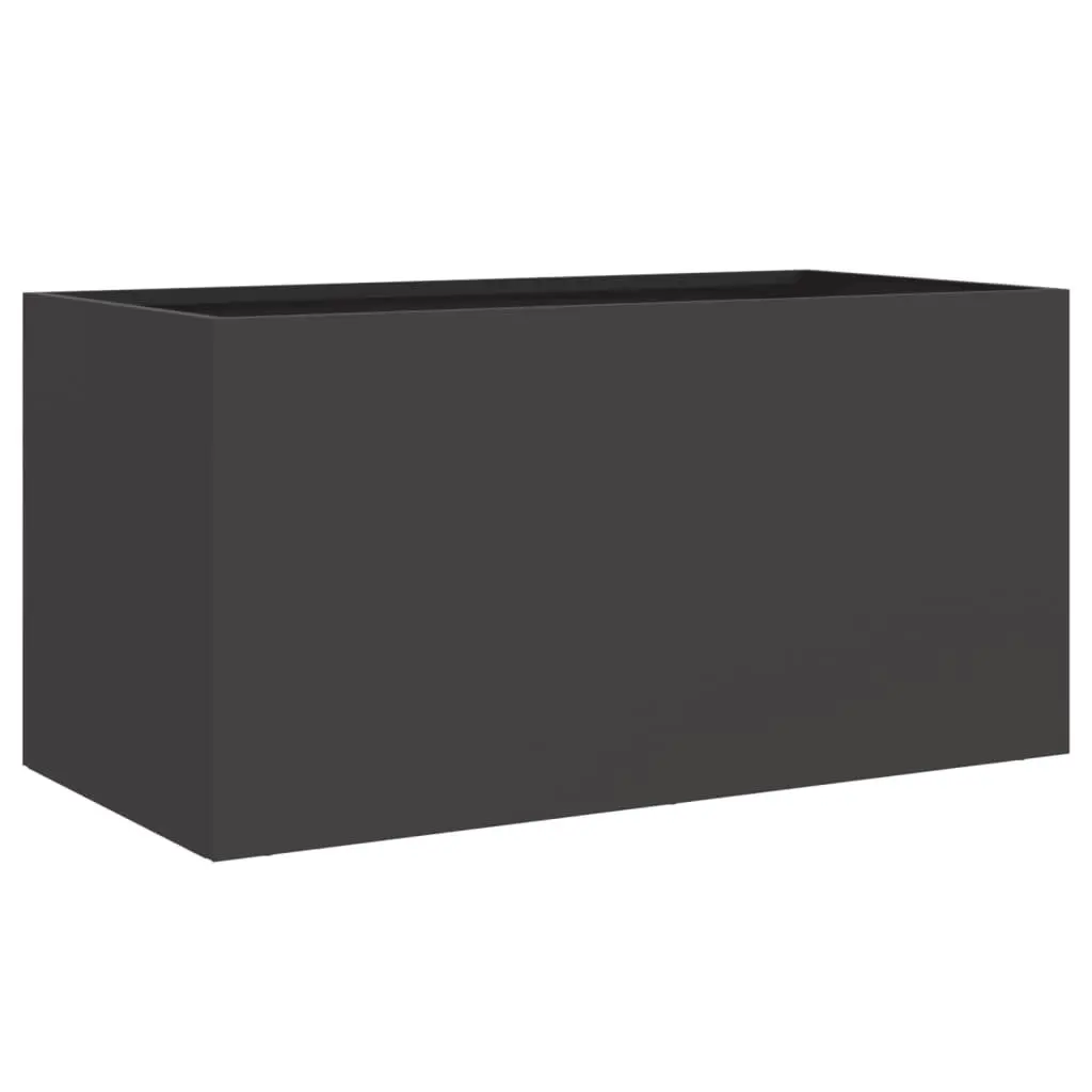 Steel Planter Box Cold-rolled Black 62 x 30 x 29 cm Garden Flower Outdoor Patio Balcony Decor