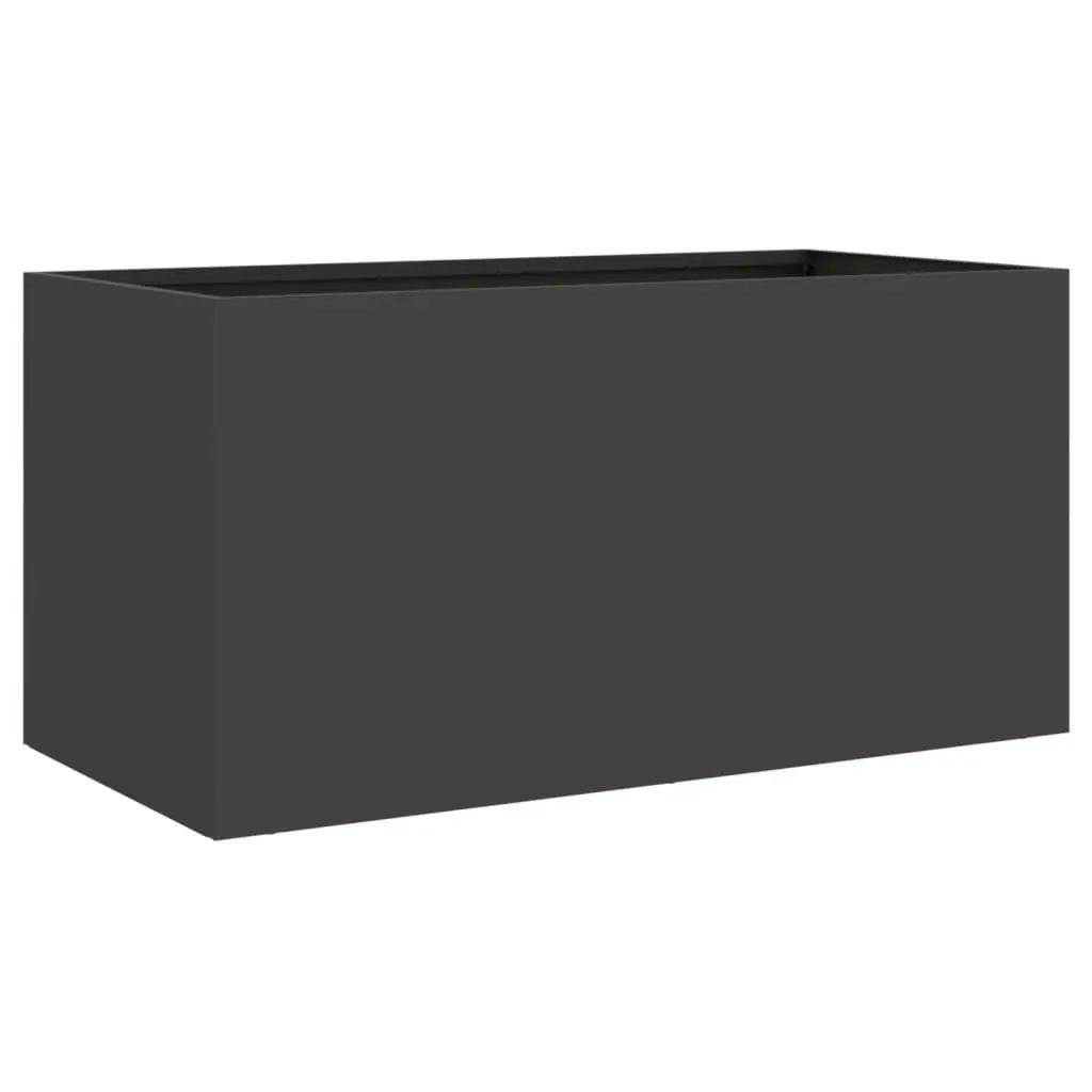Steel Planter Box Cold-rolled Black 62 x 30 x 29 cm Garden Flower Outdoor Patio Balcony Decor