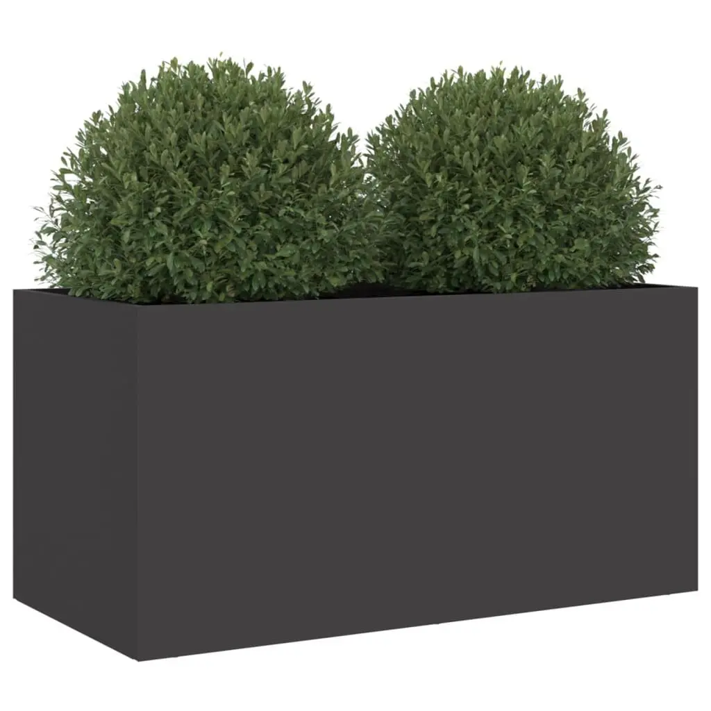 Steel Planter Box Cold-rolled Black 62 x 30 x 29 cm Garden Flower Outdoor Patio Balcony Decor