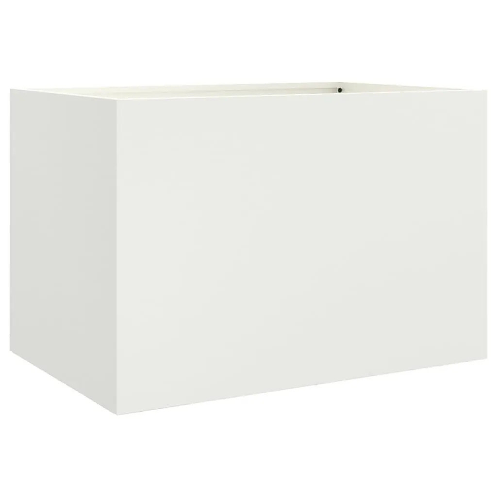 Planter Box Cold-rolled Steel 62x40x39 cm White Raised Bed Garden Decoration Outdoor