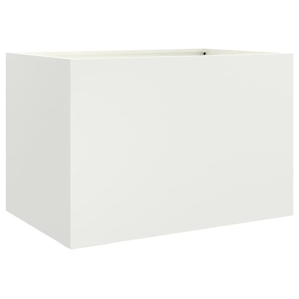 Planter Box Cold-rolled Steel 62x40x39 cm White Raised Bed Garden Decoration Outdoor