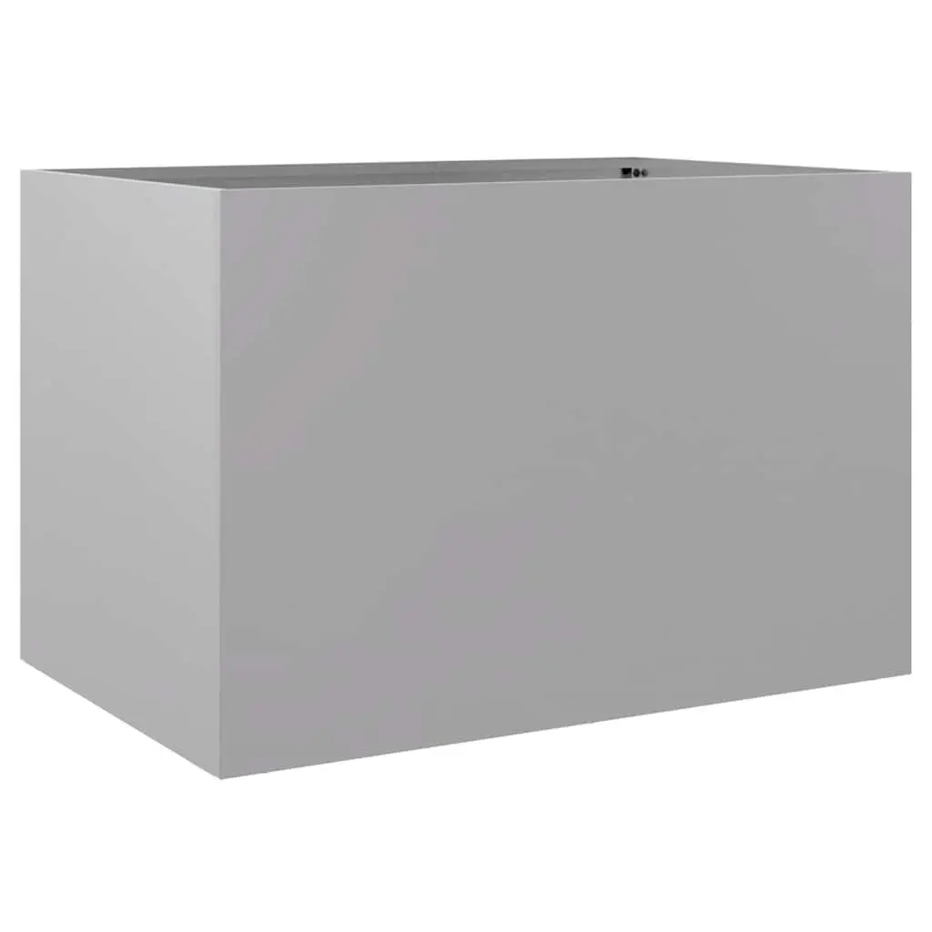 Galvanised Steel Planter Garden Raised Flower Box Silver 62x40x39 cm Pot