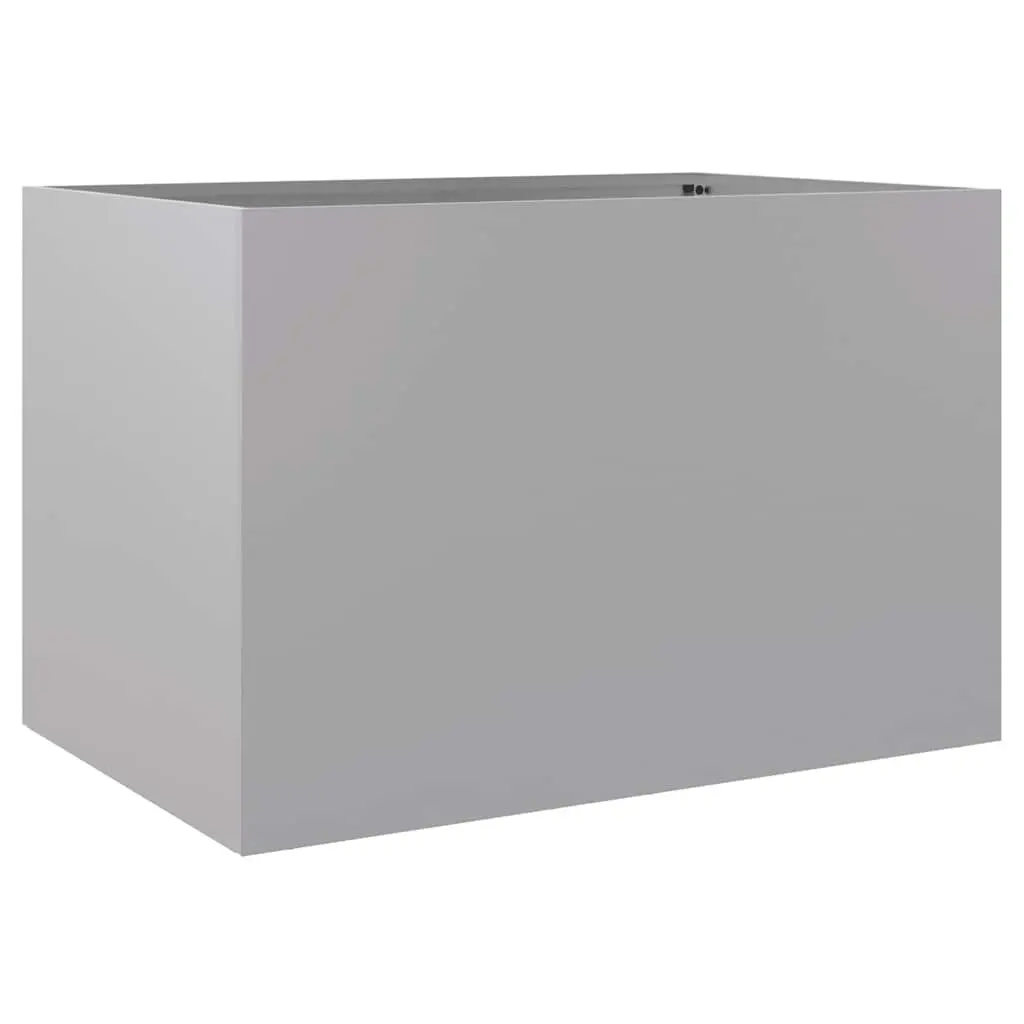 Galvanised Steel Planter Garden Raised Flower Box Silver 62x40x39 cm Pot