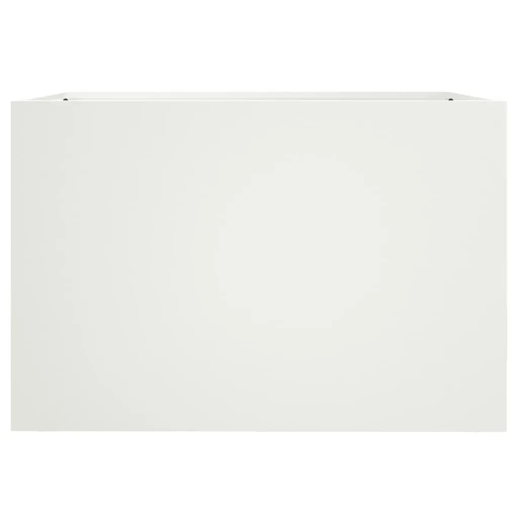 Steel Planter White 62 x 47 x 46 cm Outdoor Decorative Flower Box Container