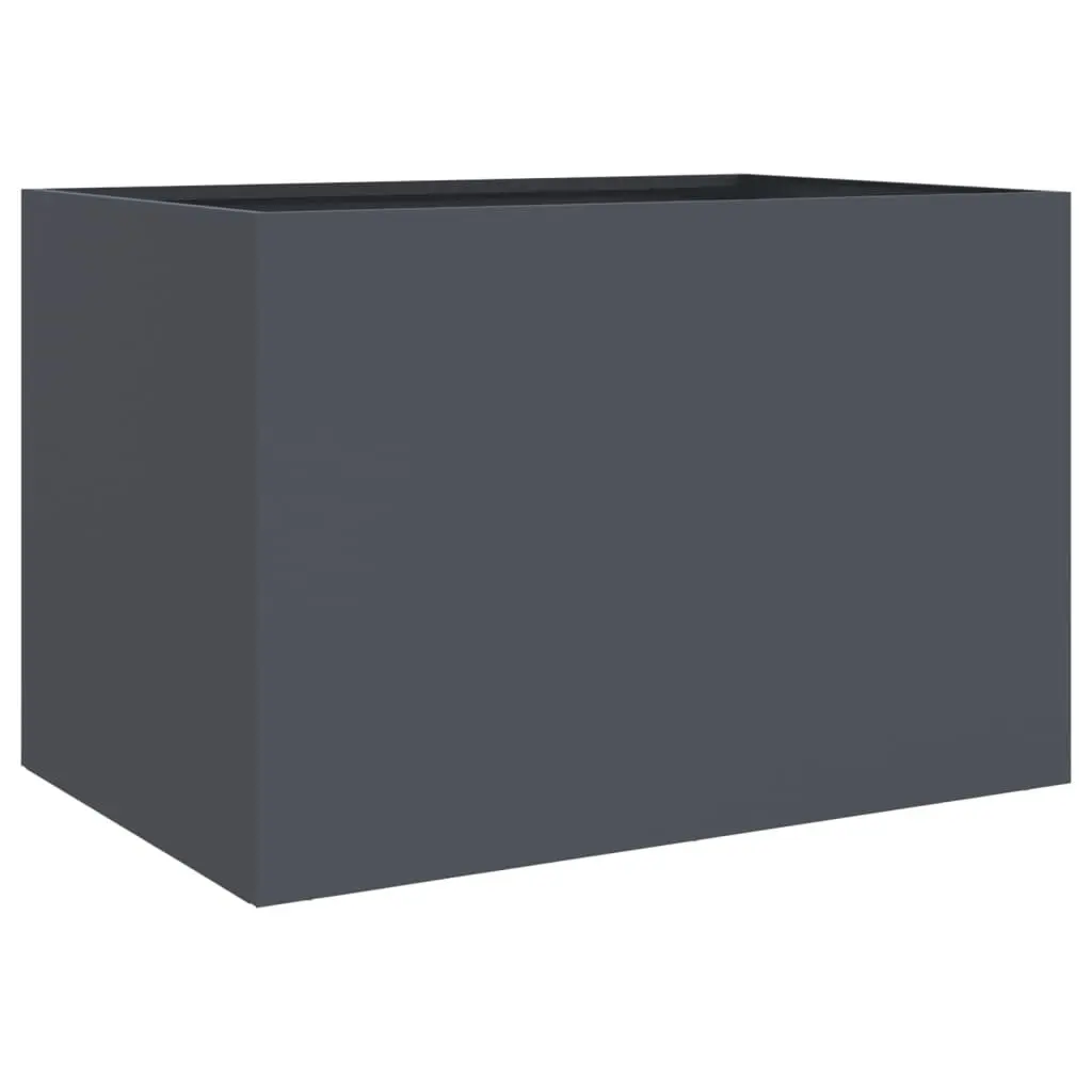 Steel Planter Cold-rolled Steel 62 x 47 x 46 cm Anthracite Raised Garden Bed Outdoor Patio Flower Box Decor