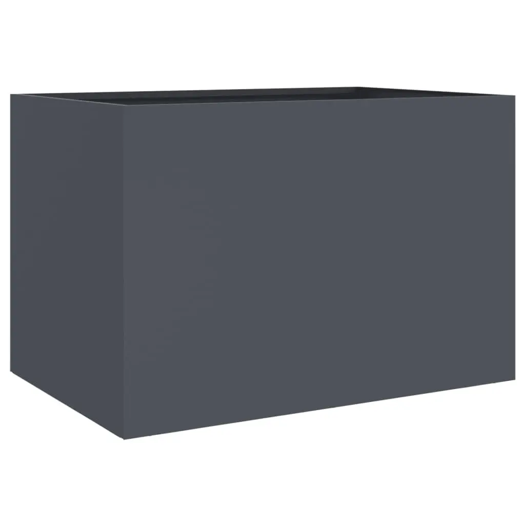 Steel Planter Cold-rolled Steel 62 x 47 x 46 cm Anthracite Raised Garden Bed Outdoor Patio Flower Box Decor
