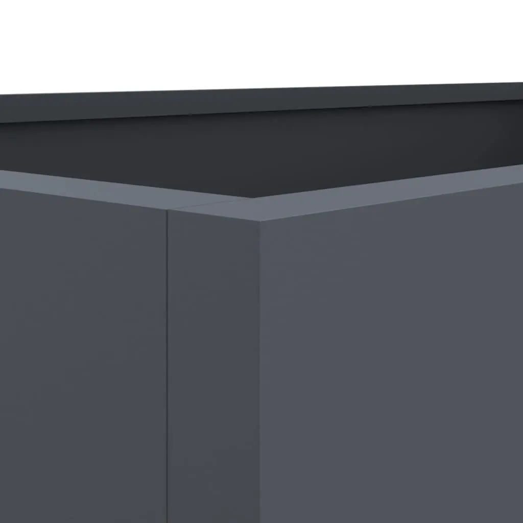 Steel Planter Cold-rolled Steel 62 x 47 x 46 cm Anthracite Raised Garden Bed Outdoor Patio Flower Box Decor