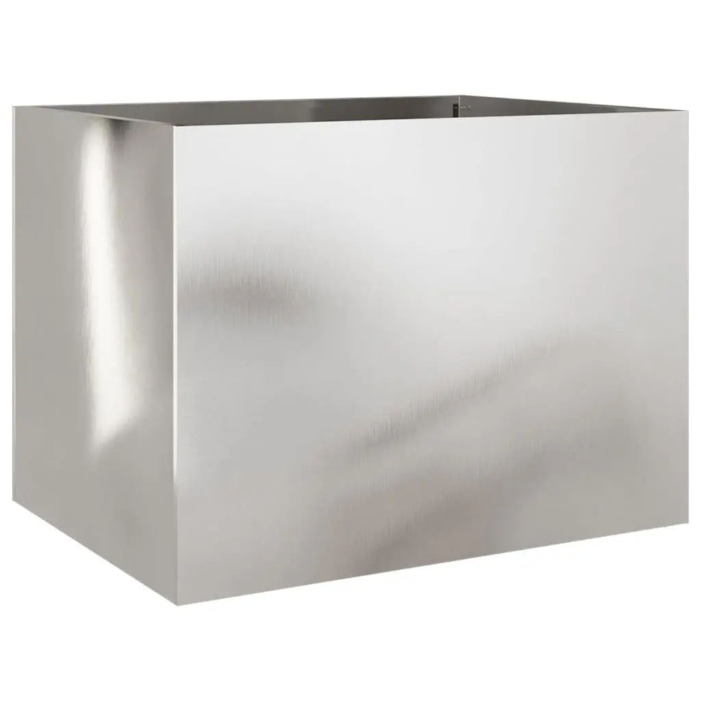 Raised Garden Planter Stainless Steel Large Silver