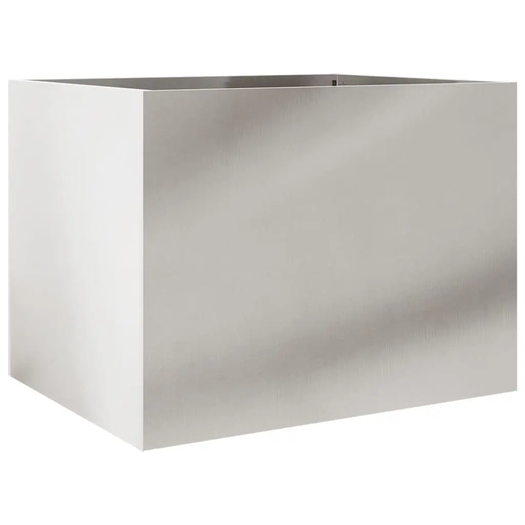 Raised Garden Planter Stainless Steel Large Silver