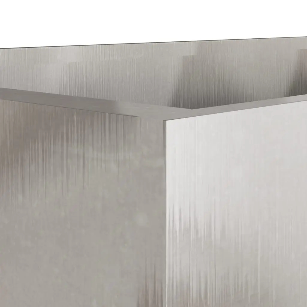 Raised Garden Planter Stainless Steel Large Silver