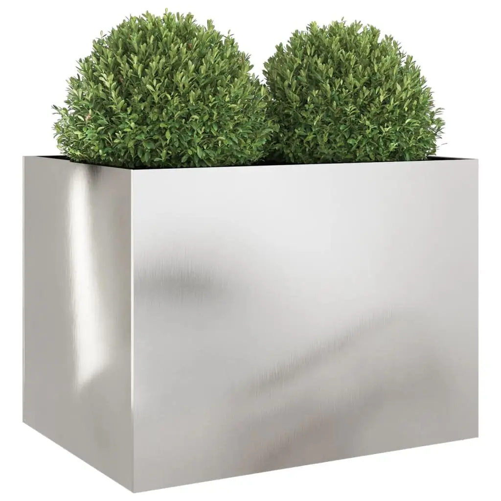 Raised Garden Planter Stainless Steel Large Silver