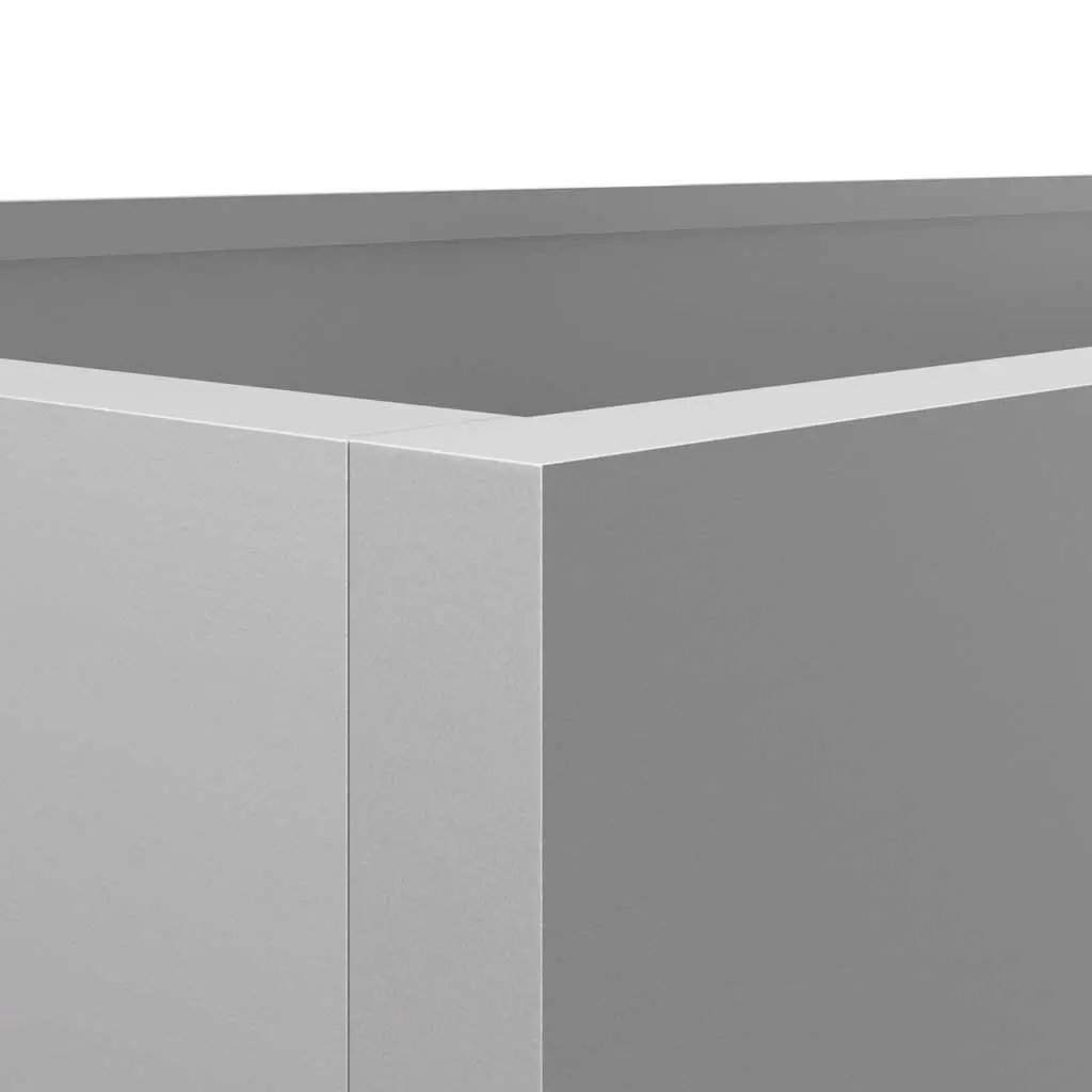 Galvanised Steel Planter Silver 62 x 47 x 46 cm Garden Raised Bed Outdoor Patio Flower Box Decor