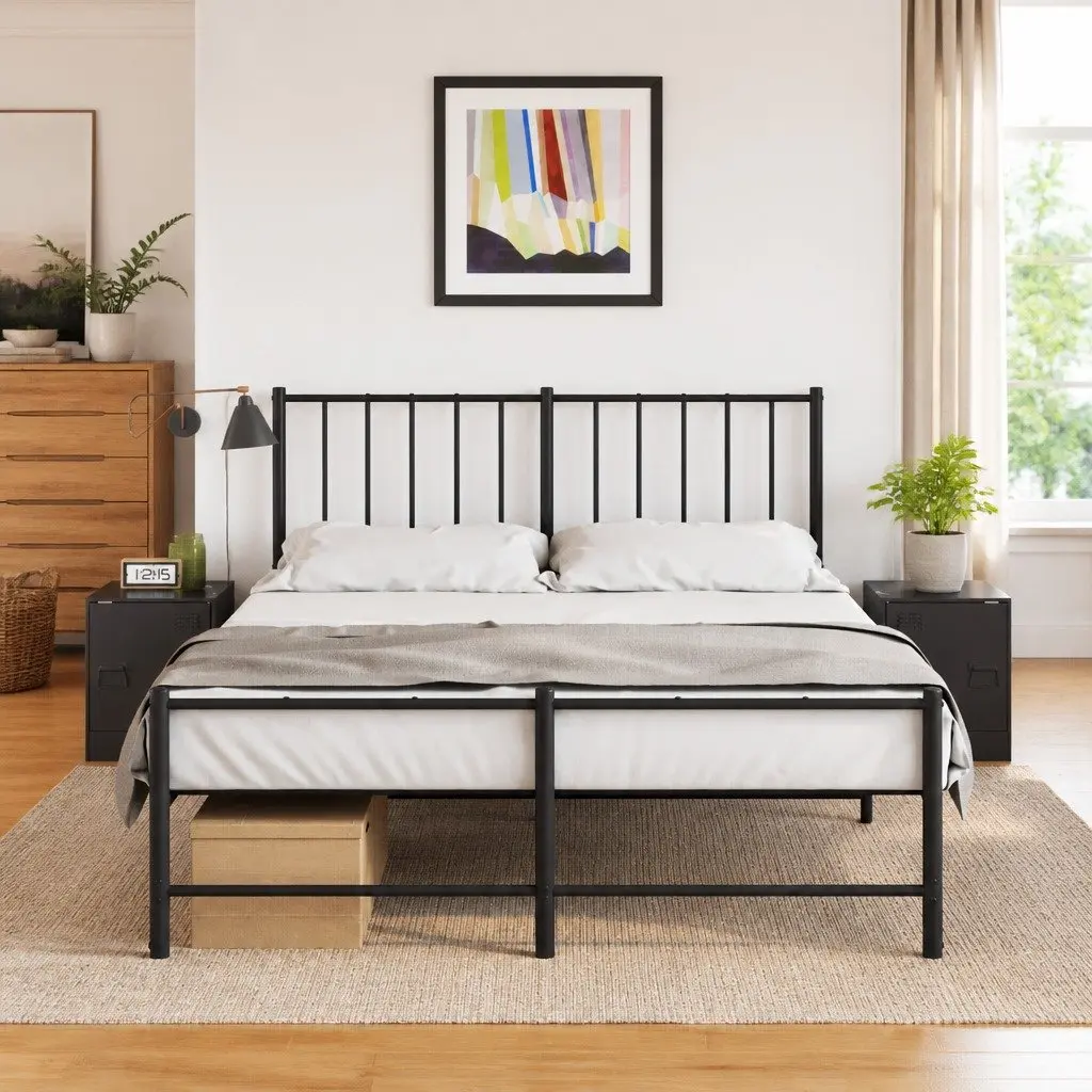 Bedside Tables Cold-rolled Steel 34.5 x 39 x 44 cm Black 2 Pieces