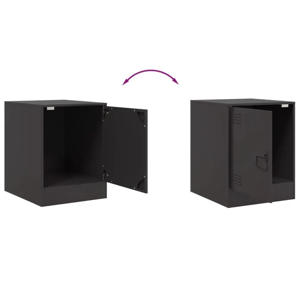 Bedside Tables Cold-rolled Steel 34.5 x 39 x 44 cm Black 2 Pieces